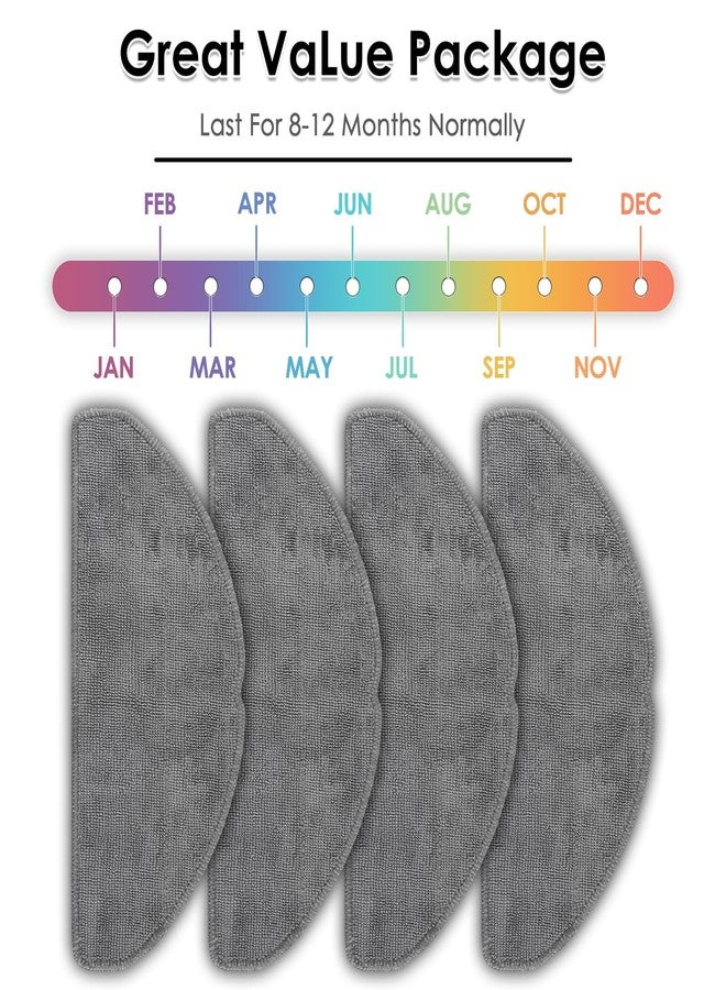 CHAIN PEAK (4 Pack) Q7 M5/ Q7 M5+/ Q7 L5/ Q7 L5+ Mop Pads Compatible with Roborock Q7 M5, Q7 M5+, Q7 L5, Q7 L5+ Robot Vacuum, Washable Mop Cloth Accessories Kit, Q7 M5 Mop Pad, Replacement Parts - Image 4